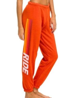 Aviator Nation Ride Logo Sweatpants Orange Like New
